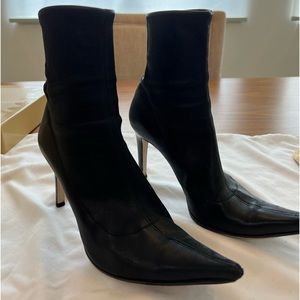 Sergio Rossi black leather ankle boots